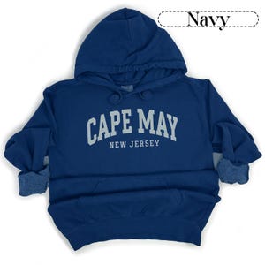 Cape May New Jersey Shirt Sweatshirt East Coast Hoodie Comfort Colors® Hooded Sweatshirt Gift Vintage Inspired Minimalist Aesthetic Trendy