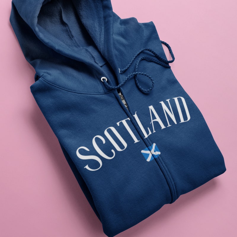 Schottland Hoodie Herren – Rugby-Style, Mit Distel-Motiv, 80% Baumwolle