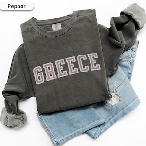 Greece SweatShirt Comfort Colors Santorini Greece Shirt Santorini Lover Gift Travel Greece Shirt Greece Shirt Greek Island Styled Shirt Soft