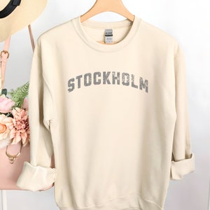 Stockholm Sweatshirt, Sweden Crewneck Pullover, Swedish Shirt, Scandinavia Stockholm Sverige College Sweatshirt, Stockholm Sweden Sweater