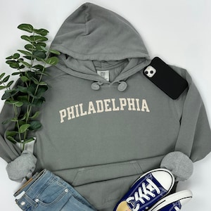 Philadelphia Chic: Philadelphia Sweatshirt - Comfort Colors® Hoodie, Cute Philly PA Pullover, Unique Urban Style, Perfect Gift for a Friend