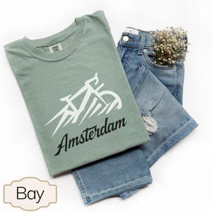 Amsterdam Shirt Comfort Colors® Amsterdam Escape: Unisex Pullover Tshirt A Bicycle Crewneck Sweater Gift Perfect for Embracing Netherlands