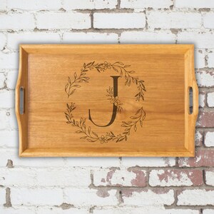 Custom Bamboo Serving Tray (Engraving) Personalized Home Decor Gift Housewarming Newlywed Christmas Present Personalized Serving Tray