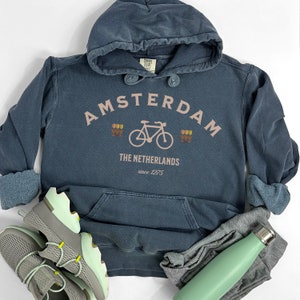 Amsterdam Hoodie, Comfort Colors® Brand Hooded Sweatshirt, Perfect Christmas or Birthday Gift for Student Friend Parent Grandma Daughter Son