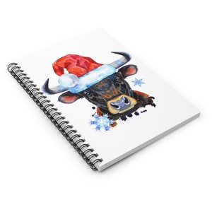 Farm Cow Print Spiral Journal, Christmas Cattle Keepsake Journal with Cow Design Notebook, Heifer Spiral Notebook Journal, Farm Life