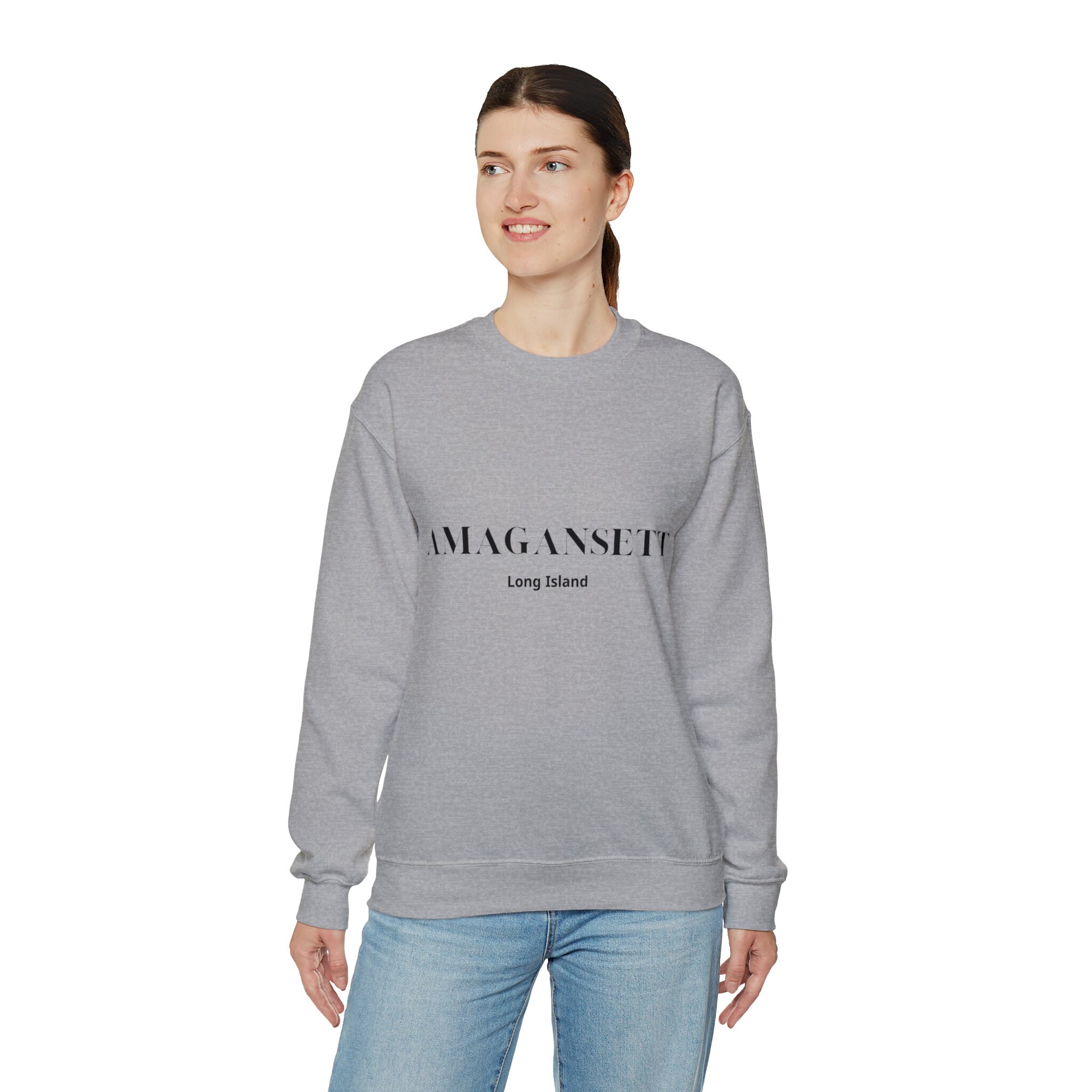Sweat-shirt Amagansett NY Unisexe - Design Rouge Et Doré, Coupe Classique, Idéal Pour Les Activités Outdoor