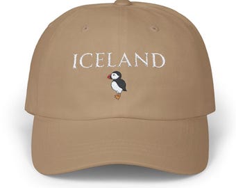 Embroidered Iceland Hat Embroidery Classic Dad Cap Puffin Embroidered Cap Viking Hat Travel Hat Baseball Hat Nature Hat Camping Hat Gift