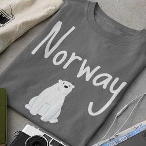 Northern Lights Nordic Tshirt, Best Norway TShirt, Norwegian Polar Bear, College Shirt, Scandinavia Norwegian Tee, Norway Shirt