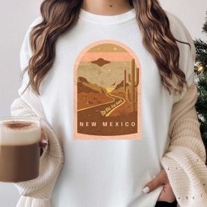 New Mexico Shirt Comfort Colors® Southwest Travel Lover Tshirt, Western Shirt, Desert Cactus Scene Unisex, Plus Sizes too