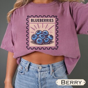 Blueberry Tshirt Fruit Shirt Comfort Colors Foodie Gift Chef&#39;s Kiss Blueberries, Aesthetic Fruit Shirt Fruit TShirt Vintage Graphic Shirt
