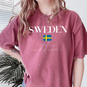 Sweden Comfort Colors® 1717, Sweden Flag Emblem, Sweden Shirt, Sweden Flag Tshirt, Swedish Flag, Scandinavia Tshirt for Lovers of Sweden