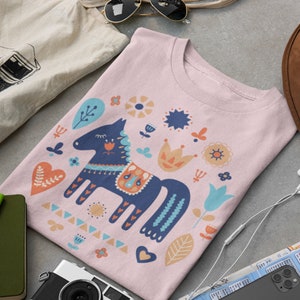 Scandinavia Folk Art Swedes, Scandinavian folk, Folk art tshirt, Scandinavian gift, Scandinavian tee, Botanical shirt, Flower Lover Shirt