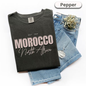 Morocco Shirt Comfort Colors® North Africa Tshirt Morocco Top, Moroccan Tee, North Africa Gift Unisex Soft and Comfortable T-shirt Plus Size