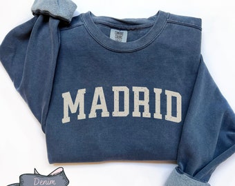 Madrid Shirt Comfort Colors® Sweatshirt Soccer Jersey Real Madrid Sweater, Barcelona Hala Madrid Sweater Futbol Club Sweater Football Jersey