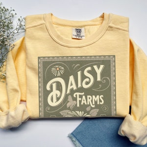 Daisy Shirt Sweatshirt, Beliebte Comfort Colors® 1566 Daisy Farmen, Bee Farm Shirt, Farm Rundhalspullover, Unisex, auch in Übergrößen