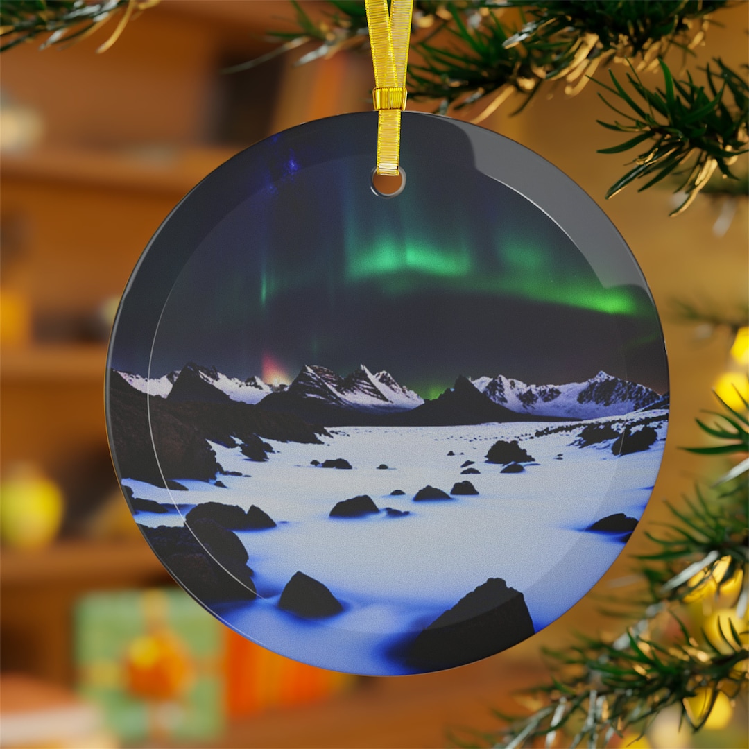 Icelandic Holiday Ornament, Christmas Glass Ornament, Land of Fire and ...