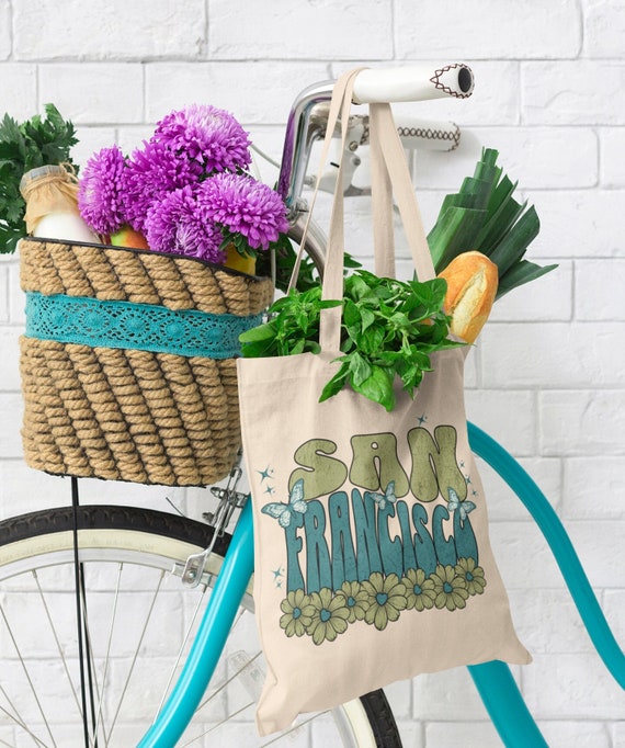 Canvas Tote Bag San Francisco Totes, Land of Sourdough Starter, California Gift, Foodie Tote Bag, Cotton Canvas Tote Bag, Mother's Day Gift