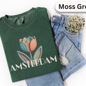 Amsterdam Dutch Tulip The Netherlands Amsterdam Shirt Comfort Colors® Tshirt, Cute Gift for Europe Travel Gift, Unisex and Plus Sizes too!