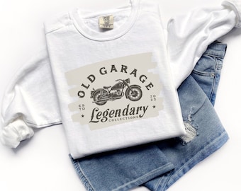 Motorcycle Vintage Inspired Sweatshirt, Comfort Colors®