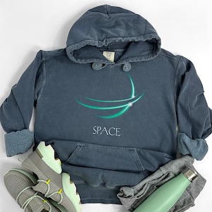 Space Hoodie, Comfort Colors® Brand Hooded Sweatshirt, Perfect Christmas or Birthday Gift for NASA fan Student Friend Parent Dad, Plus Size