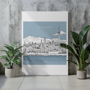 SVG Iceland Reykjavik PNG Reykjavik Iceland City Skyline Poster Art Print