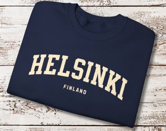 Helsinki Sweatshirt, Gildan Sweatshirt met capuchon, Helsinki Shirt Crewneck, Helsinki Pullover, Helsinki Hoodie, Helsinki Vlag, Unisex, Plus Size