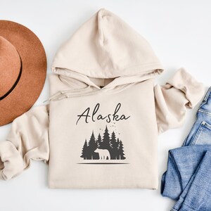 Alaska Sweatshirt, Pacific Northwest PNW Granola Girl Shirt Adventure Shirt Camping Outdoorsy Trending State of Alaska Hoodie, Alaska State