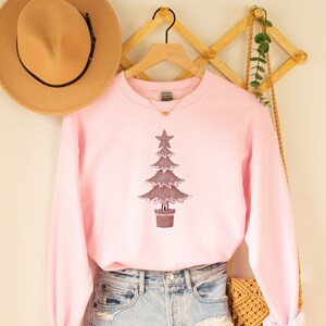 Christmas Pink Tree, Best Pink Tree Christmas Shirt, Christmas Crewneck, Christmas Tree Sweatshirt, Holiday Sweaters