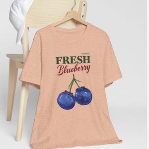 Blueberry Shirt Outdoor and Garden Tshirt Bella+Canvas Brand Tshirt Fruit Shirt Unisex Jersey Short Sleeve Tee Blueberries Aesthetic Fruit