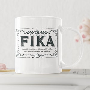 Fika Mug, Swedish Inspired Coffee Mug, Ceramic Mug, Viking Mug, Cute Coffee Mug Gift, Deliciousness Coffee Cup Mug, Scandi Mug