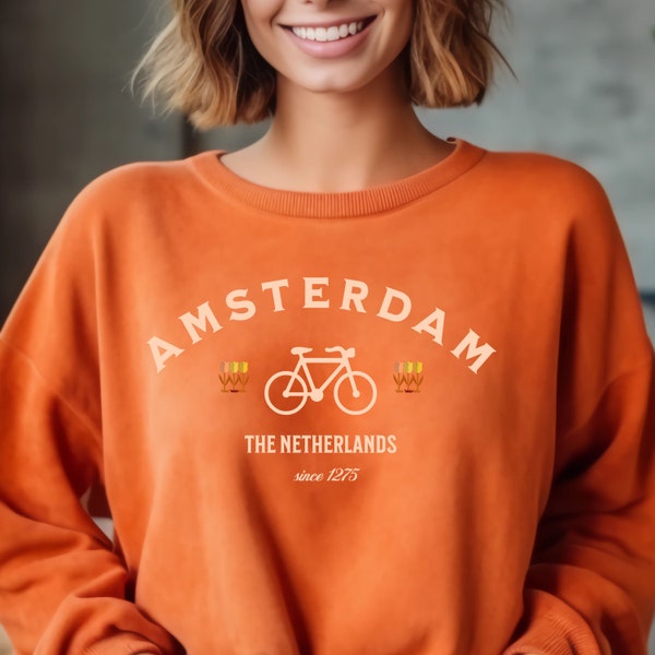 Amsterdam Escape: Unisex Pullover Sweatshirt - A Bicycle Crewneck Sweater Gift, Perfect for Embracing the Netherlands Vibes and European