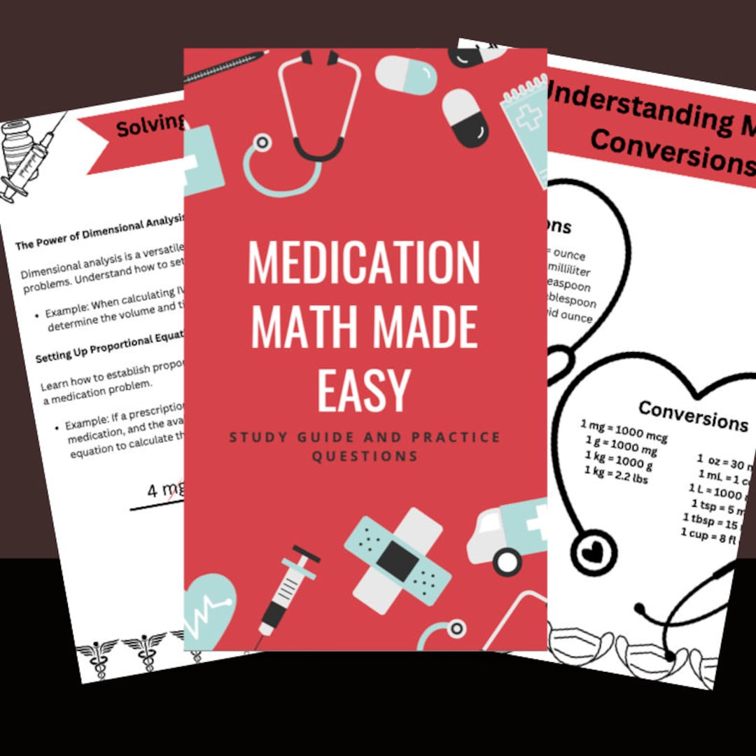 Medication Math Made Easy L Study Guide L Nursing L Education L Digital
