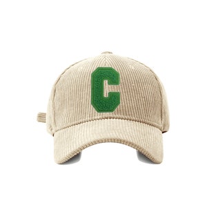 Gorra de béisbol, Gorra de hombre y mujer, Gorro de invierno grueso de pana, Gorra bordada con la letra C, Terciopelo de nueva era