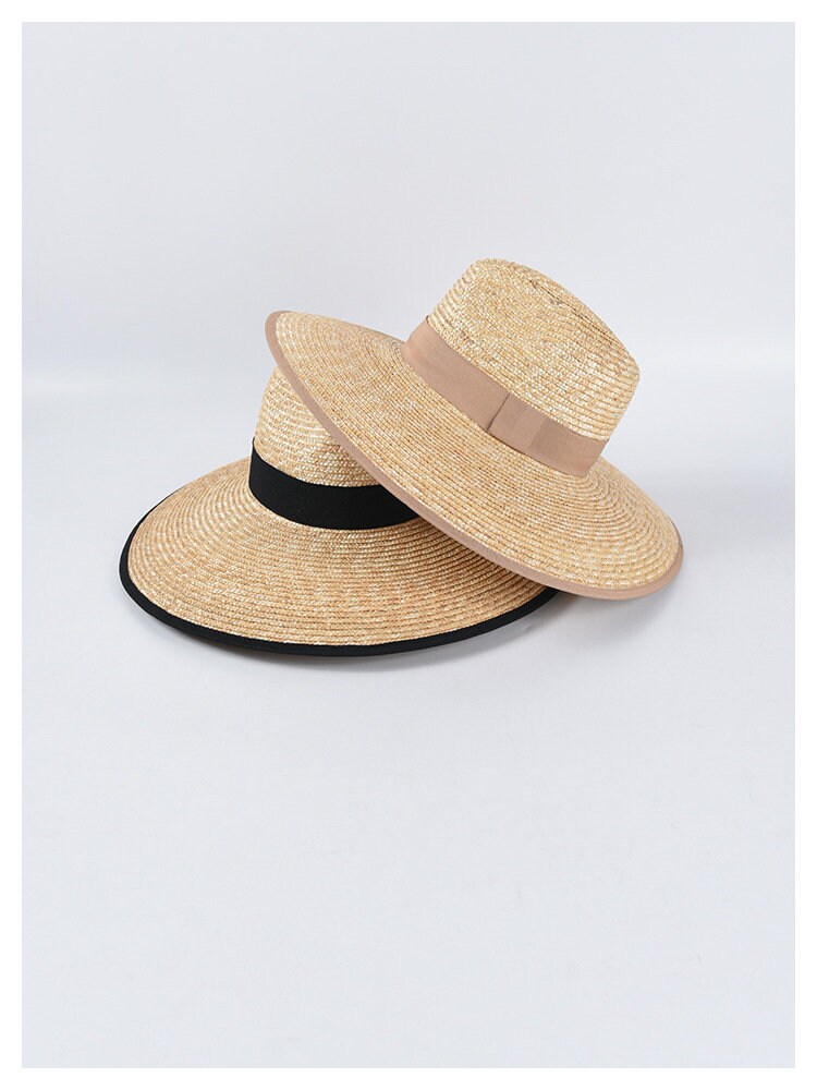 Natural Straw Hat, Fedora Sun Hat, Pink Headband Beach Hat  display picture 3