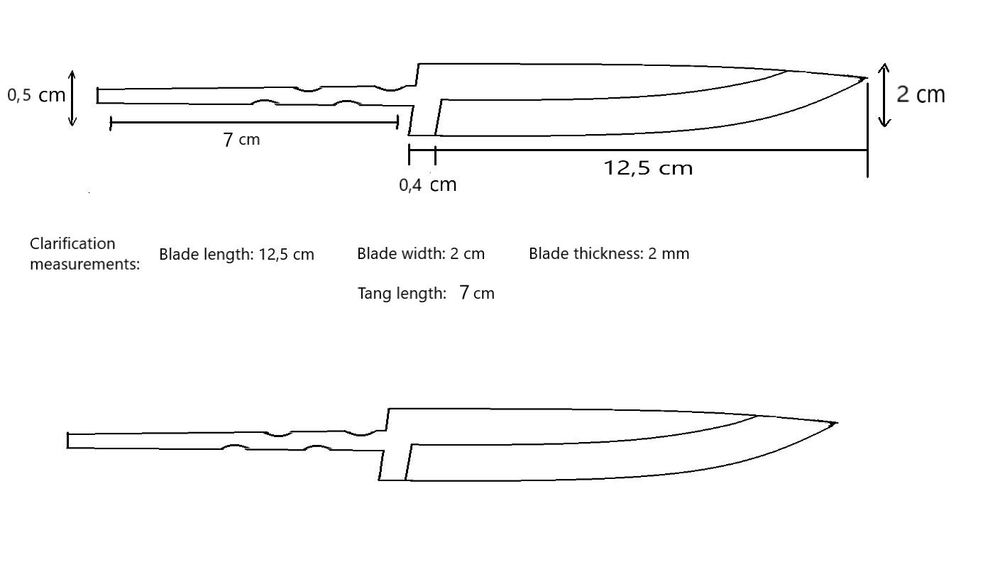 Hunting Knife Blade Blank Bushcraft Pilzmesser Jagdmesser Camping DIY