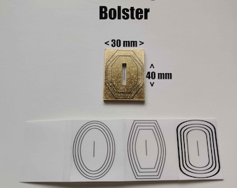 Knife Bolster – 40x30mm 17x3mm Hole, Brass & Stainless Steel, Universal Knife Making Supply