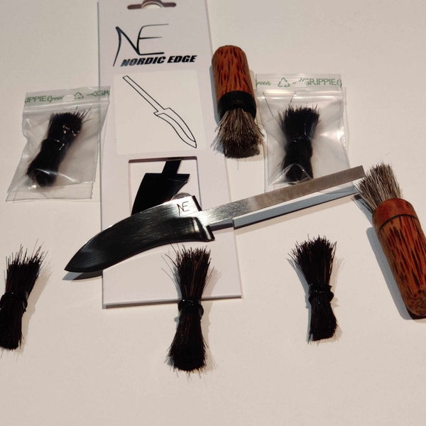 Mushroom Blade W/ Brush Material Horse Hair Hunter Blank Pilzmesser Jagd DIY KIT 1,5mm Foraging Knife Making NordicEdge 440b Stainless Steel