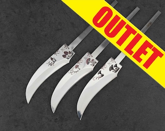 OUTLET Mushroom Blades - 90mm Engraved Chantarelle, Morel, Fly Agaric, Amanita Muscaria, Art Nordic Edge, Limited Edition, Foraging