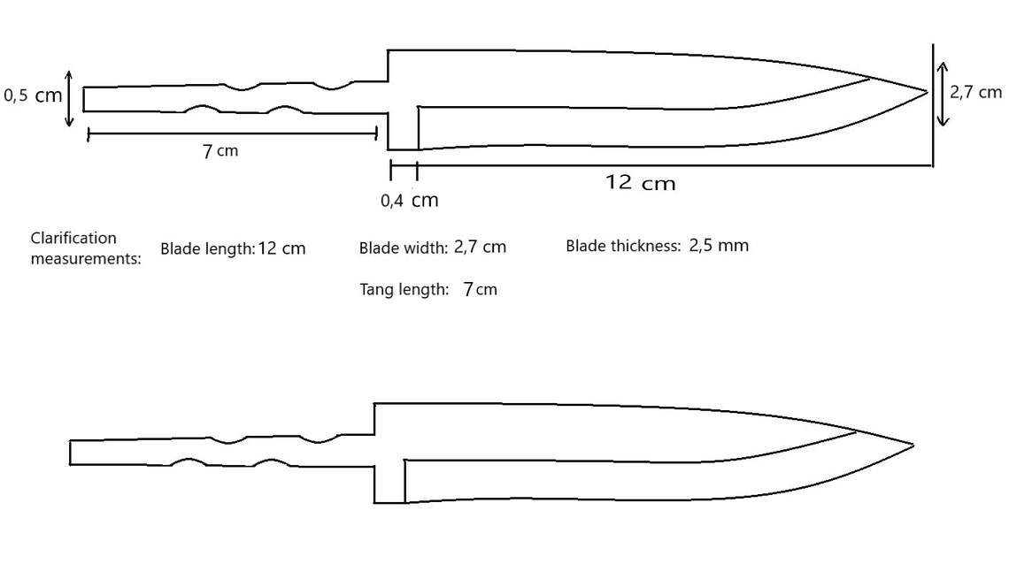 Hunting Knife Blade Blank Bushcraft Jagdmesser Pilzmesser Camping DIY