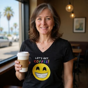 70's Smiley Face V-Neck Tee