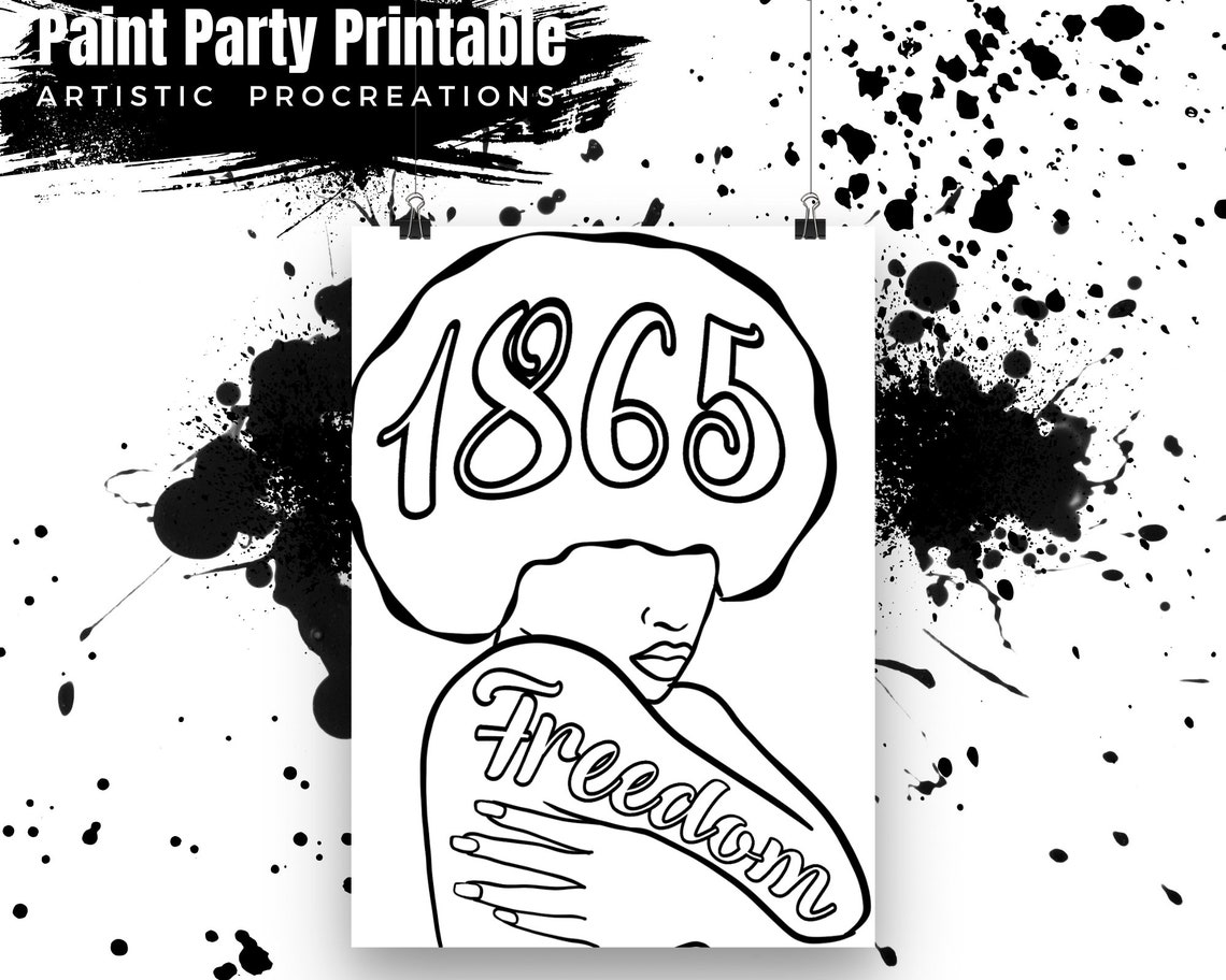 Canvas Printable/ Pre Drawn Outline Canvas Freedom / DIY Etsy