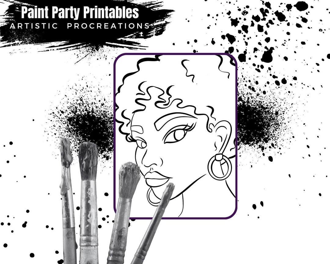 Canvas Printable/ Pre Drawn Outline Canvas / DIY Canvas/ Etsy