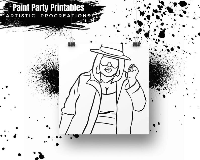 Canvas Printable/ Pre Drawn Outline Canvas Stacy / DIY Canvas/ Etsy