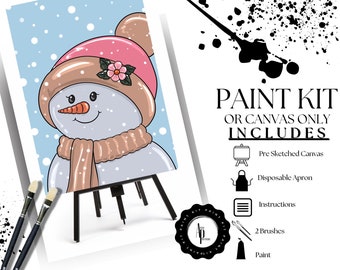 Canvas Paint Kit/ Pre Drawn Outline Canvas Christmas/ DIY Canvas/ Party/ Paint Kit/ PNG/ paint party/ Adults/ Teens