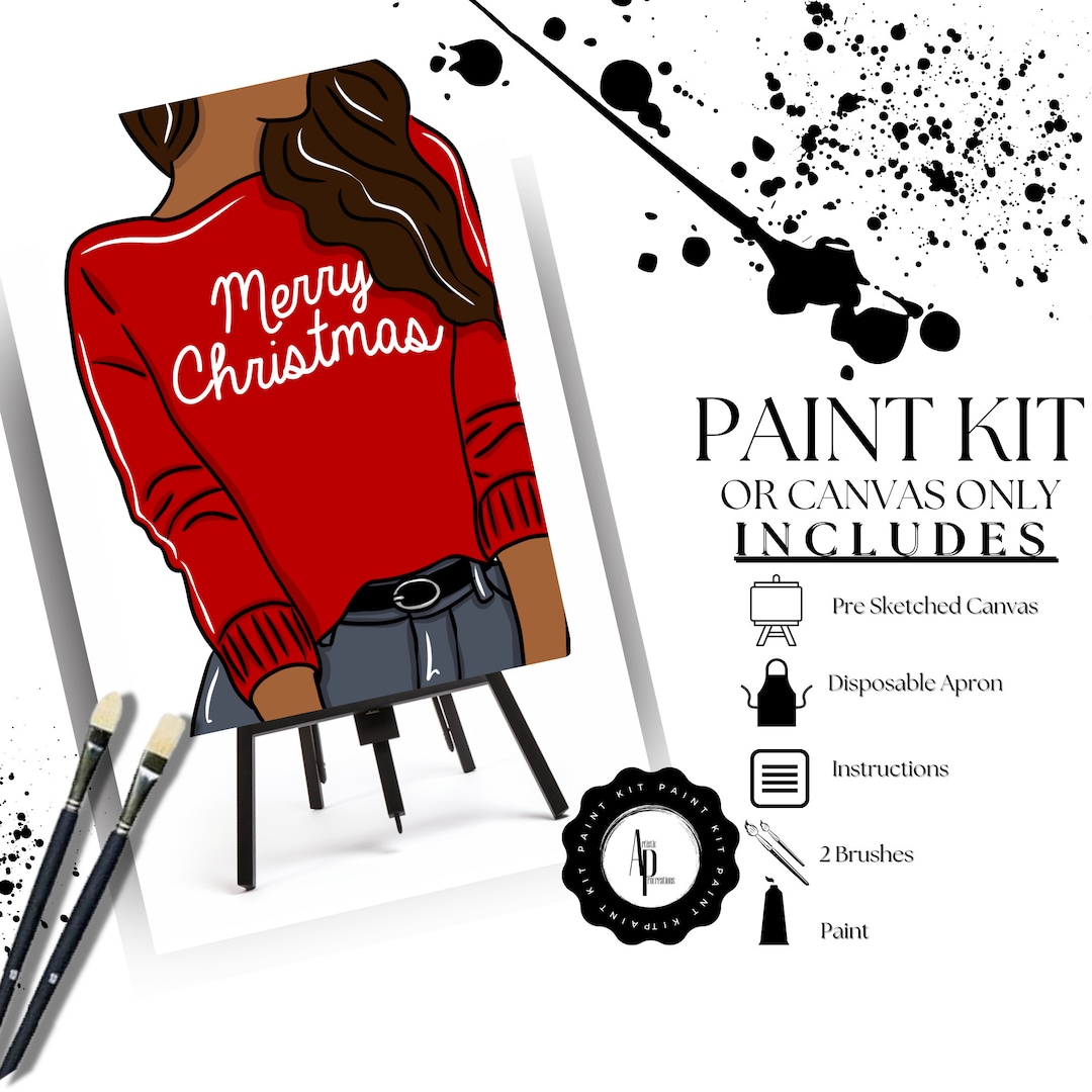 Canvas Printable/ Pre Drawn Outline Canvas Christmas/ DIY Canvas/ Party