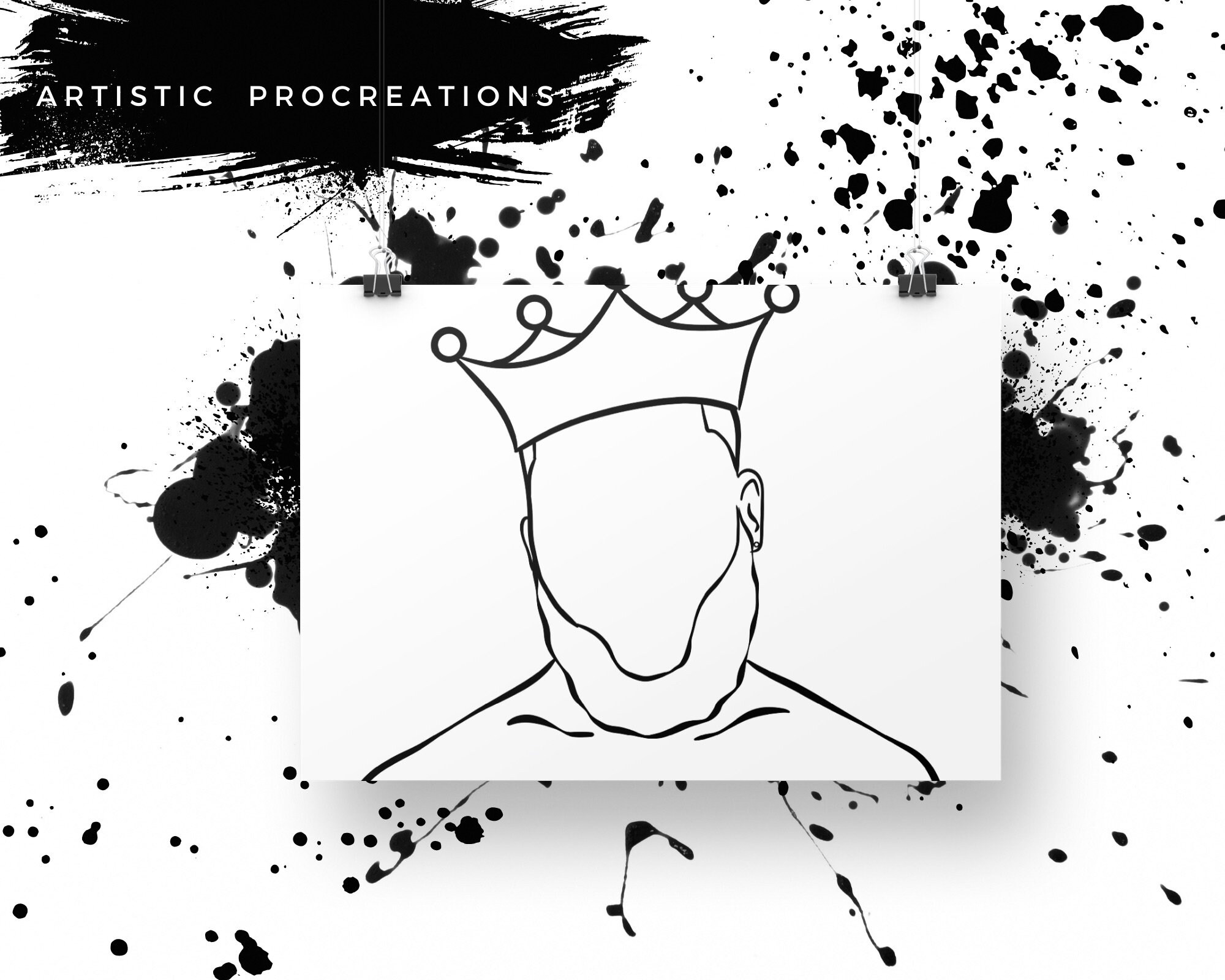 Canvas Printable/ Pre Drawn Outline Canvas King/ DIY Canvas/ Etsy