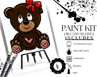 Canvas Paint Kit/ Pre Drawn Outline Canvas/ DIY Canvas/ Party/ Paint Kit/ PNG/ paint party/ Adults/ Teens