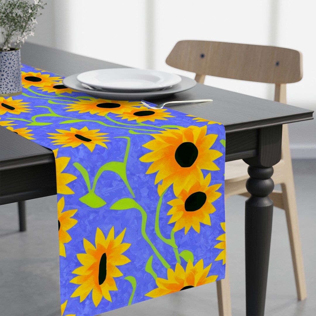 Sunflower Table Runner, Kansas State Flower Dining Table Topper, Floral