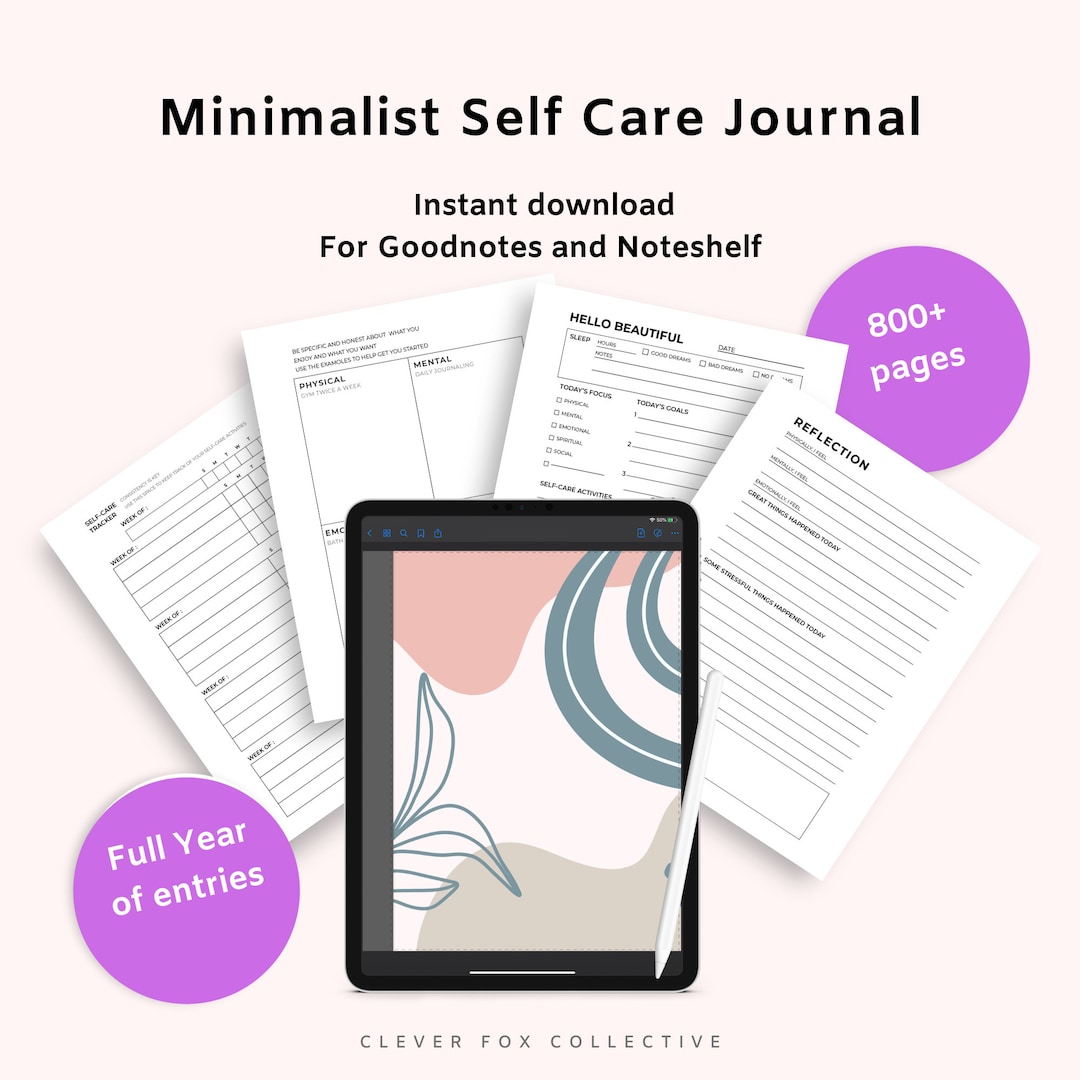 Minimalist Self Care Journal Self Love Journal Mindfulness Journal 