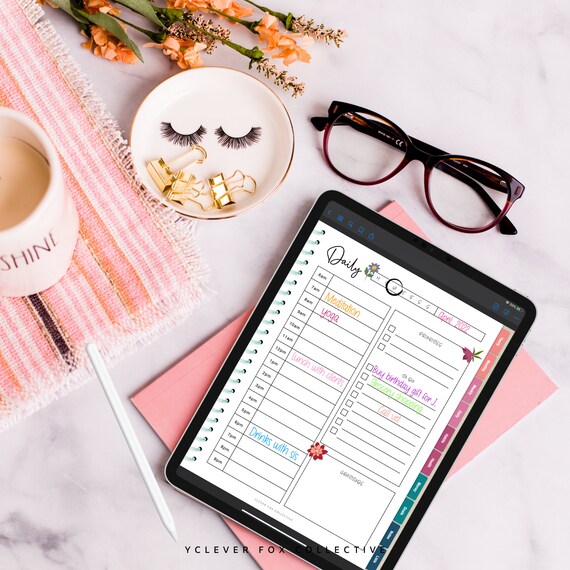 Summer Flowers Themed Digital Planner, Ipad Planner, Ipad Pro Planner, Best Digital Planner, Undated Planner, GoodNotes Planner